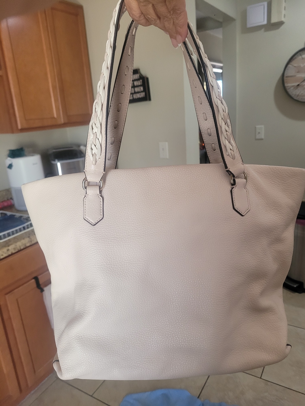Kate Spade Light Pink Braided-Handle Shoulder Tote